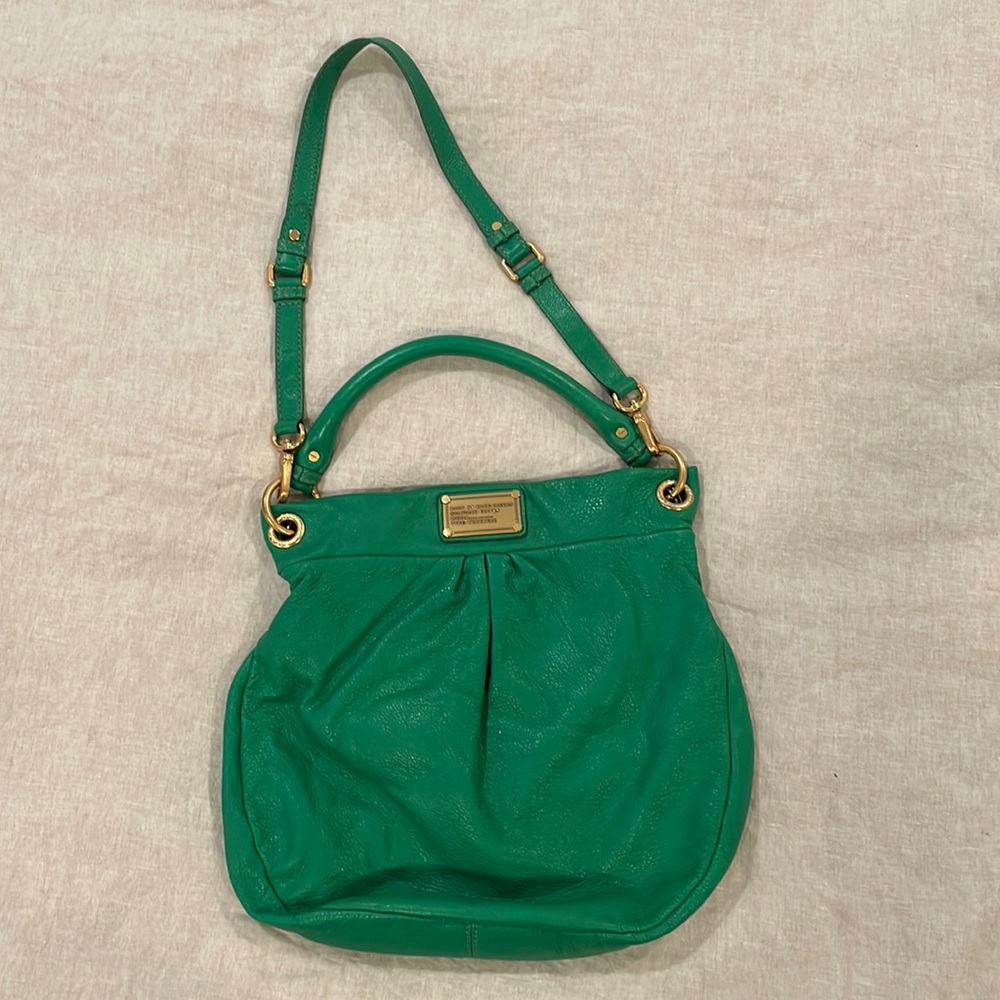 Marc by Marc Jacobs Green Leather Satchel with Gold Hardware